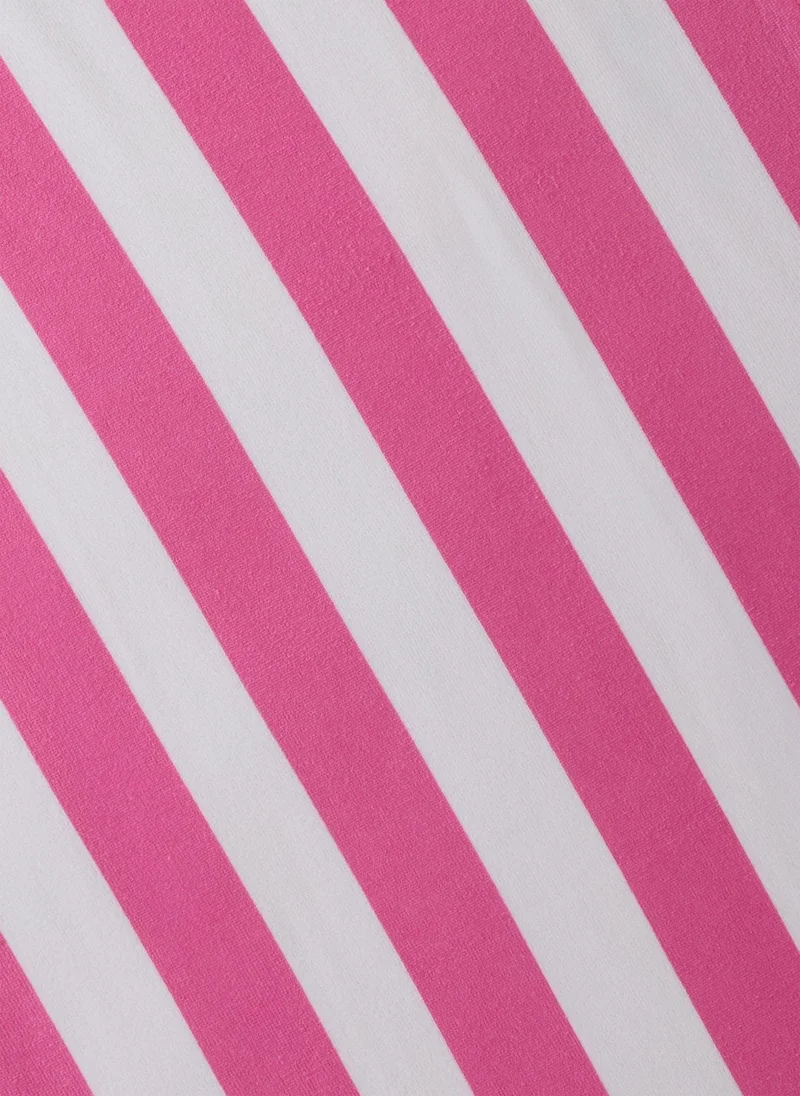 Matalan Pink Stripe Beach Towel